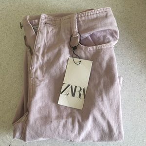 Zara pink straight leg jeans